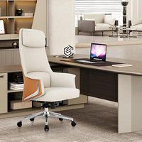 Chaise de bureau de direction ergonomique moderne pivotante de luxe en gros pour le travail, chaises de bureau en cuir véritable