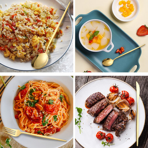 ชุดช้อนส้อมมีดอาหารค่ำสีทองชุดช้อนส้อมแฟนซีสุดหรูขายส่ง - Product Image 3