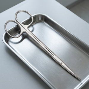 Ciseaux chirurgicaux manuels en acier inoxydable médical, pointe droite et courbée, certifiés CE Classe I, pour chirurgie esthétique et plastique - Product Image 6