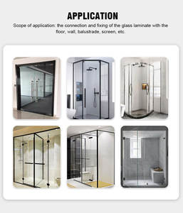 شديد التحمل 90 °   مفصلة باب حمام زجاجية من الفولاذ المقاوم للصدأ بزاوية 180 درجة للحمامات الحديثة - Product Image 6