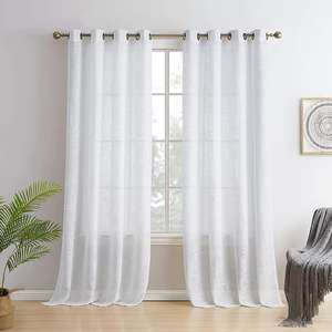 Cotone bianco trasparente rotolo finestra semi <span class=keywords><strong>pizzo</strong></span> 100 poliestere drappo <span class=keywords><strong>tulle</strong></span> voile tessuto tenda bianco <span class=keywords><strong>tende</strong></span> trasparenti - Product Image 2