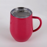 Mug à café isotherme 12oz en acier inoxydable double paroi de qualité alimentaire, écologique, avec couvercle et poignée, logo personnalisé par peinture pulvérisée, maintien thermique 6-12 heures