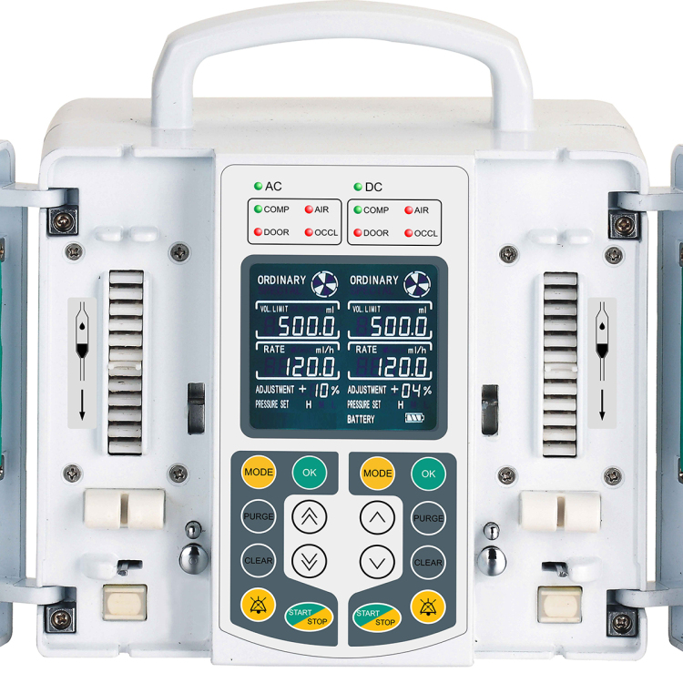 Bomba de infusión médica de doble canal Bomba de infusión iv eléctrica portátil