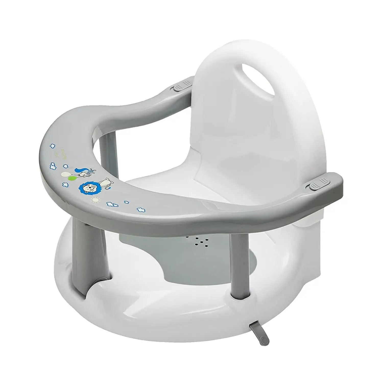 Kursi plastik Anti Slip, kursi dapat dilipat aman dengan cangkir hisap mendukung bangku mandi bayi