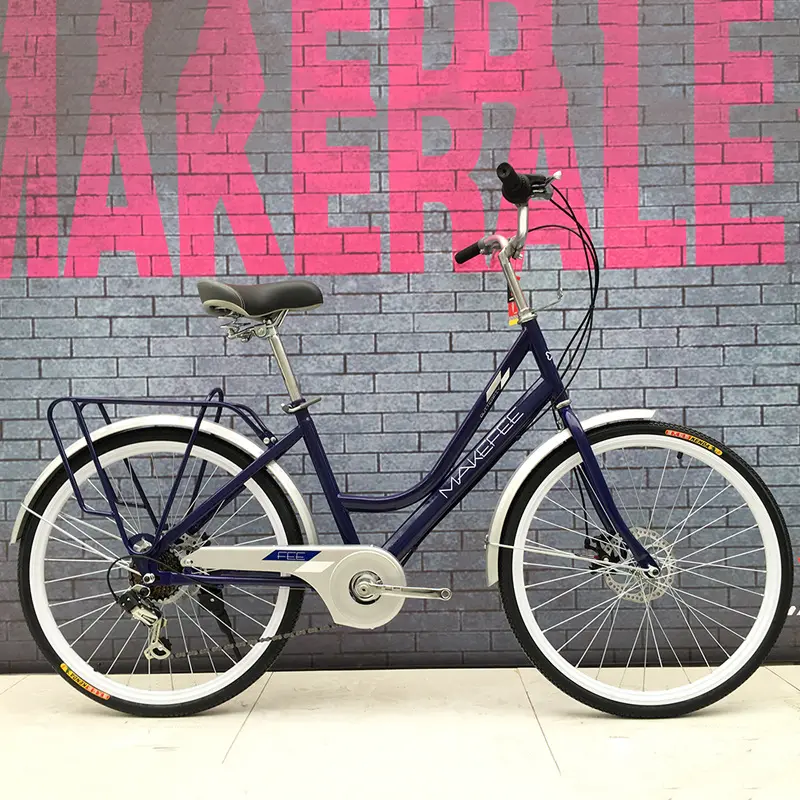 Bicicleta de ciudad de alta gama, bici de 24 26 pulgadas, 7 velocidades, freno de disco