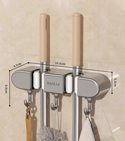 Pas de trou de poinçon mural balai organisateur porte-outils vadrouille et porte-balai pour la maison