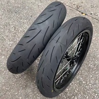 Set Roda Supermoto Surron Ultra Bee 17 Aluminium Carbon Steel Spoke Depan Belakang Hub Rim Kit Konversi Sepeda Motor Listrik Talaria