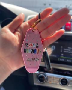 Biểu tượng tùy chỉnh quảng cáo trống nhựa retro cổ điển dấu ấn motel Móc Chìa Khóa thẻ chìa khóa - Product Image 5