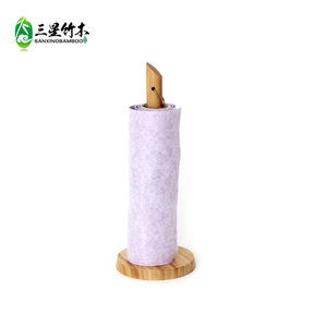 Bamboo and wooden toilet <b>paper</b> holder, <b>kitchen</b> <b>paper</b> towel holder, bamboo <b>paper</b> towel stand, no-drill upright <b>paper</b> towel rack - Product Image 1