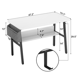 Bàn chơi game hiện đại với giá sách MDF Bàn máy tính với các tính năng thiết thực - Product Image 6