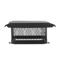 Capuchon de cheminée à conduit unique en acier galvanisé noir personnalisé en usine avec bouchon de cheminée en maille 3/4 "CA 5/8" MESH