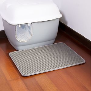 Tapis à litière pour chat double couche personnalisé, tapis pour animaux de compagnie anti-fuite de litière, non amovible, lavable, anti-éclaboussures en EVA. - Product Image 1