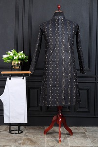 Vêtements décontractés pour fête de mariage Kurta simple et traditionnelle en pur coton pour hommes avec pyjama Fournisseur de meilleure qualité au prix de gros - Product Image 4