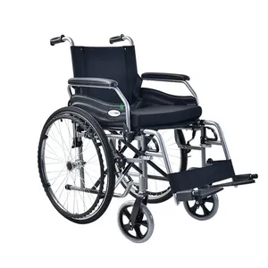 Fauteuil roulant manuel en acier auxiliaire, fauteuil à main de bonne qualité, pour hôpital et maison, en Stock,