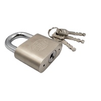 Cadenas en fer arqué nickelé de 60mm avec porte à cartes coulissante et serrure d'armoire en acier et alliage de zinc de taille 50mm