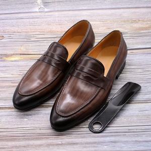 Chaussures de ville pour hommes en cuir véritable faites à la main haut de gamme, chaussures habillées antidérapantes, chaussures Oxford, chaussures décontractées pour hommes, chaussures de conduite pour hommes - Product Image 5