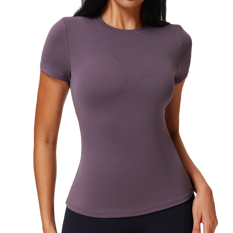Yoga Sports Short Sleeve Gym Workout Quick Dry O Neck Women Yoga Top for Women