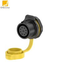 Connecteur d'alimentation étanche IP68 E-Weichat 10A EW-LP20, prise aviation à quatre trous en plastique pour panneau, contacts en alliage de cuivre