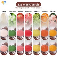 Masque hydratant pour les lèvres personnalisé, en pot, avec étiquette privée, exfoliant et masque pour les lèvres bio avec pinceau