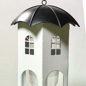 Mangeoires à oiseaux en métal très vendues, modèle château, faciles à nettoyer, pour décoration de jardin extérieur, mangeoires suspendues pour oiseaux sauvages - Product Image 3