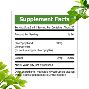 Factory Custom Liquid Chlorophyll Drops Supports Detox Body of Toxins Impact Immune System Copper with Dietary <b>Supplement</b> - Product Image 6