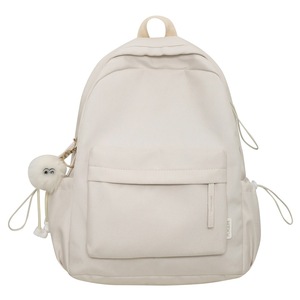 Simple <b>Backpack</b> For Women Solid Color <b>Lightweight</b> Shoulder Strap School Education Travel Laptop Bag Up To 14.9 In Summer 2023 - Product Image 5