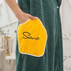 Serviette de Bain en Polaire Corail pour Femme, Serviette de Bain à Logo, Jupe de Bain Grande Taille, Forte Absorption d'Eau, Serviettes Portables en Microfibre - Product Image 3