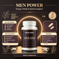 Compléments alimentaires à base de plantes pour hommes OEM, comprimés d'extrait de racine de maca et d'ashwagandha, complément alimentaire pour adultes avec soutien énergétique