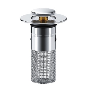 Filtre de vidange de sol en acier inoxydable, filtre d'évier de salle de bain, drain de baignoire escamotable avec panier filtrant amovible, attrape-cheveux - Product Image 1