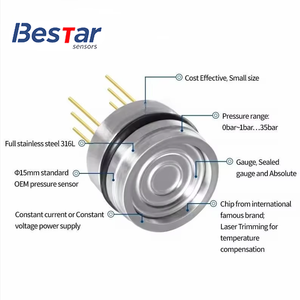 Sensore di Pressione Ceramico Piezoresistivo Certificato CE con Tecnologia <span class=keywords><strong>MEMS</strong></span> a Basso Costo, 0,25%FS, Chip Sensore al Silicio Diffuso da 15mm - Product Image 3