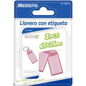 Mengfu Juego de 3 Etiquetas de Llaves de Plástico Duraderas y Ligeras de 65x25 mm, Llaveros Modelo M-0031 Hechos en China - Product Image 1