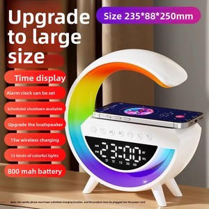 Caixa de Som Mini BT 5.3 com Carregamento Sem Fio, Despertador, Luz Ambiente RGB, Portátil para Casa e Escritório, Atacado OEM - Product Image 5