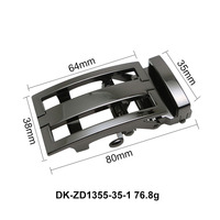 Boucle automatique à dégagement latéral en métal miroir de 35 mm pour ceinture en cuir pour homme