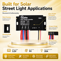 Contrôleur solaire PWM Sukite facile à utiliser 3230 3.2V 32W 20A pour éclairage public à énergie solaire avec capteur