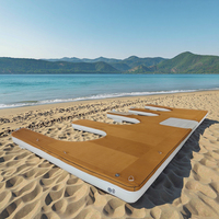 Tapis d'eau gonflable 3M Dropstitch Jet Ski Dock & Floating Swimming Island Caractéristiques d'amusement haut de gamme pour les sports nautiques