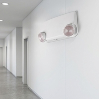 Lampe de secours LED à double tête ultra-mince 2W, autonomie 90 minutes, pour lieux humides, lampe de sortie d'urgence câblée pour les États-Unis et le Canada