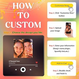 Aggiornato musica-frigo-magnete Album fotografico personalizzato frigo magnete lettore musicale decorazione per la casa fai da te vuota musica in plastica magnete frigo - Product Image 4