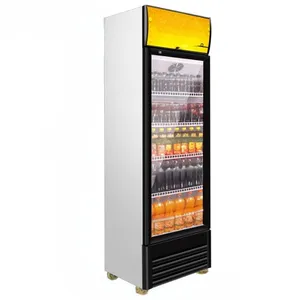 Pendingin Freezer Tampilan komersial Modern desain tegak untuk pendingin pajangan Supermarket