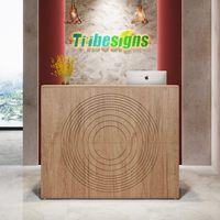 Comptoir de réception Tribesigns 47 pouces, en bois, pour salon, bureau à domicile, chêne