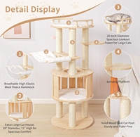 Tour d'escalade pour chat en bois massif et sisal, multi-niveaux, durable, écologique, de haute qualité, vente en gros du fabricant