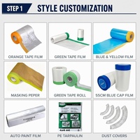 Wanbao Yumuşak HDPE Şeffaf Toz Geçirmez Su Geçirmez Kolay Koparılabilir Shrink Film Önceden Bantlanmış Oto Boya Araba Koruma Örtü Filmi
