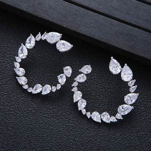 Hibide ต่างหูหยดน้ำอินเทรนด์สำหรับผู้หญิงแต่งงานลูกบาศก์เซอร์โคเนียดูไบเครื่องประดับสำหรับเจ้าสาวอุปกรณ์เสริม E-1140 Bijoux - Product Image 3