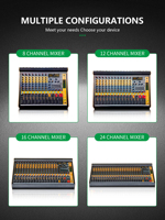 Carte son de mixage audio DT16 Pro avec affichage de niveau double 12 bandes, console de mixage 16 canaux pour l'enregistrement, le streaming DJ et le monitoring des écouteurs