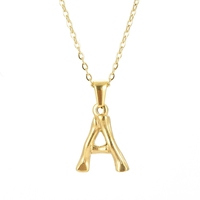 Collar con Colgante de Letra Inicial del Alfabeto en Acero Inoxidable Antideslustre, Estilo Moderno, para Uso Diario