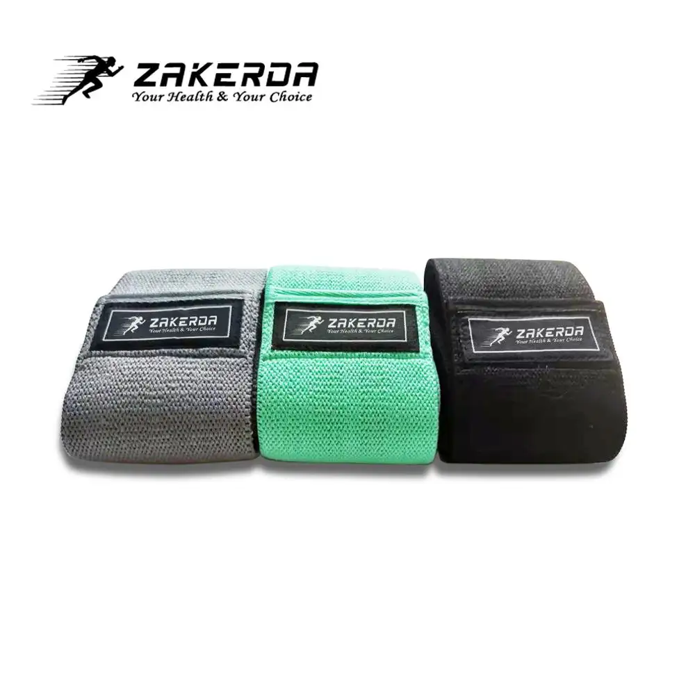 Zakerda Anti Slip Resistance Hip Booty Fabric Circle Exercise Bands For Fitness Workout Hip bands