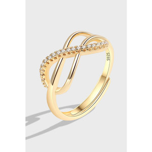 Vendita calda S925 anello a forma di argento puro infinito 8 semplice gioiello di lusso 'amore infinito' tempestato di diamanti per matrimoni - Product Image 1