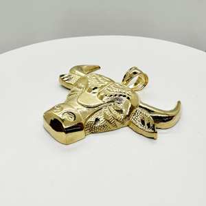 14k placcato oro collana pendente testa di <span class=keywords><strong>toro</strong></span> per gli uomini donne <span class=keywords><strong>segno</strong></span> <span class=keywords><strong>zodiacale</strong></span> gioielli fascino unico - Product Image 3
