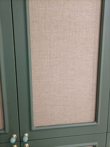 Porte intérieure de chambre à coucher en bois fini polymère de style moderne avec verre peint, design incurvé, isolation phonique, ouverture latérale - Product Image 5