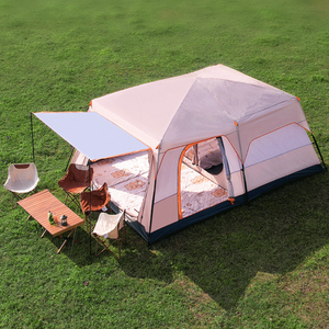 Tente de <span class=keywords><strong>camping</strong></span> quatre saisons très vendue, imperméable 3000 mm, double couche, tissu Oxford 210D, deux chambres et un salon, grande capacité 3-10 personnes - Product Image 2
