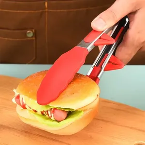 3pcs Silicone <b>Kitchen</b> Cooking <b>Tongs</b> Set Stainless Steel Nonstick Food <b>Tongs</b> Non-Slip Cooking Clip Clamp BBQ Salad Grill Tools - Product Image 5